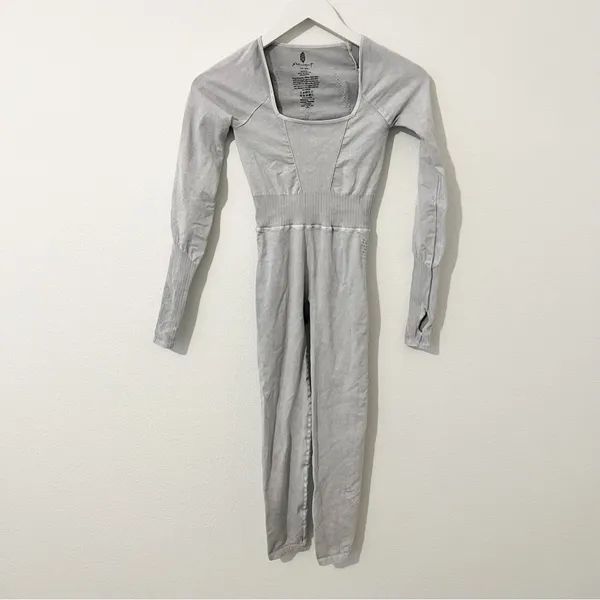 Free People Good Karma Long Sleeve Jumpsuit Grey XS/S - Image 3