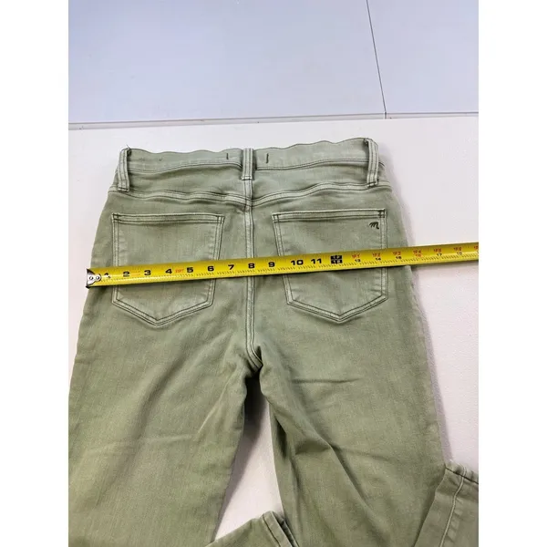 Madewell‎ 9" High Rise Skinny Crop Button Fly Jeans Womens Size 26 Green Denim - Image 5