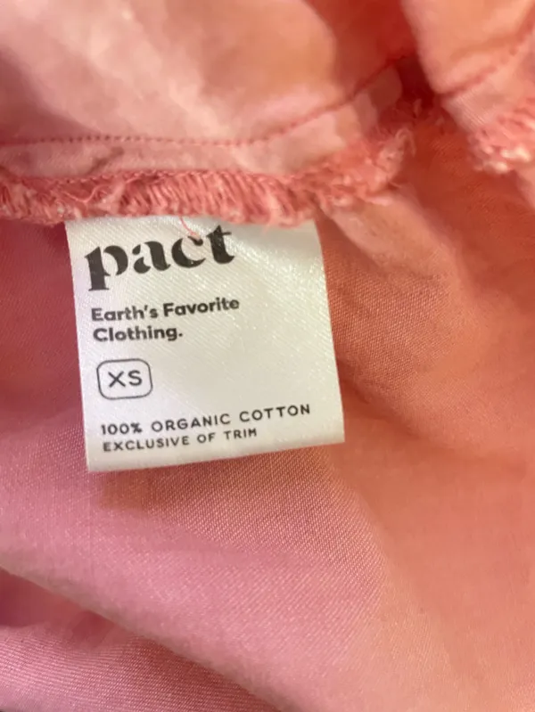 Pact Chambray Denim Mini Shirt Dress Pink Size XS - Image 6
