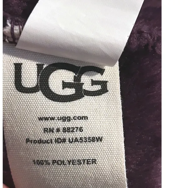 UGG Womens Purple Plush Hooded Robe Soft Fleece Belted Bathrobe Small - Image 8