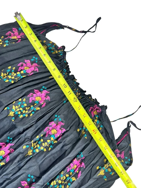 ANTHROPOLOGIE Black Motif Flounced Maxi Lounge Dress - Image 8