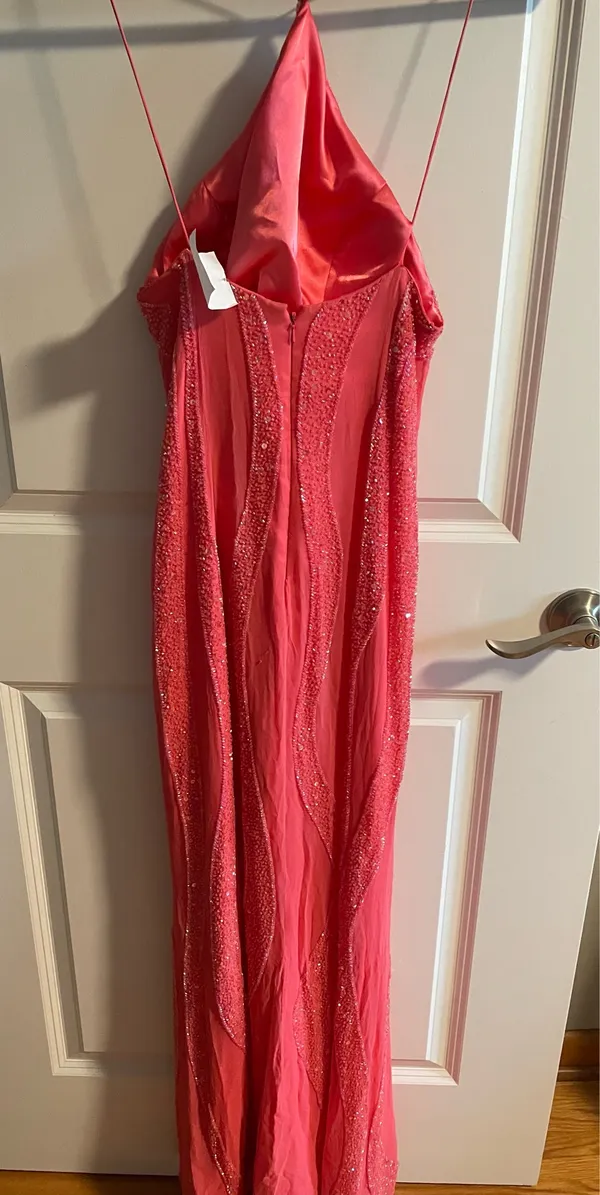 Peach colored prom/formal dress Pink Size 8 - Image 2