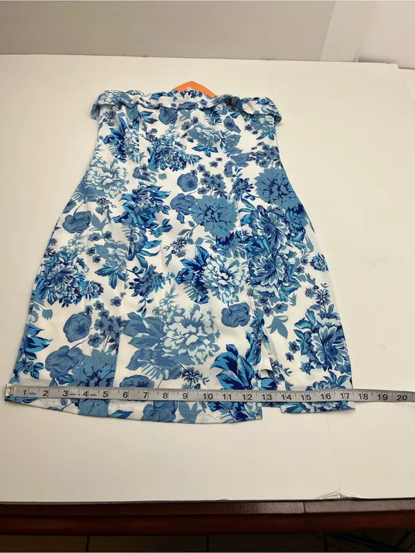 Thats So Fetch Charms Blue White Floral Strapless Mini Dress Womens Size 4 NEW - Image 10