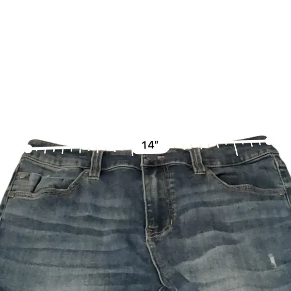 Liverpool LA Crop Flare Jeans‎ Womens 8/29 Blue Raw Hem Distressed Stretch Denim - Image 7