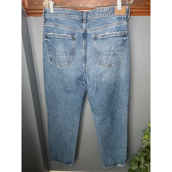 American Eagle Super High-Rise Straight Jeans Womens 12 Regular Blue Denim - Image 2