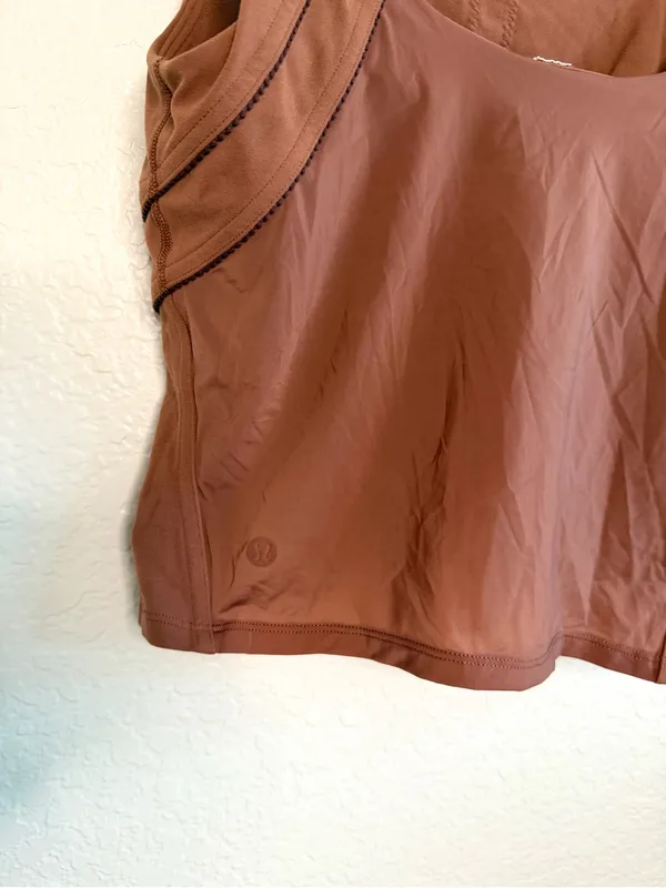 Lululemon Nulu and Mesh Back Shelf-Bra Yoga Tank Top 8 Brown - Image 8