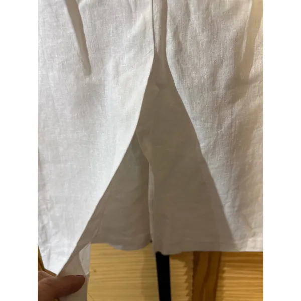 ASOS White Linen Blend High Waist Midi Skirt Size 6 New with Tags - Image 9