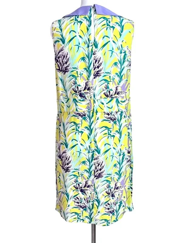 Kate Spade NY Silk Yellow Floral Neal Relaxed Shift Mini Dress Size 2 READ - Image 9