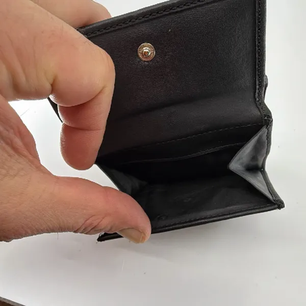 Coach Compact Black Signature C Canvas Wallet - Image 7