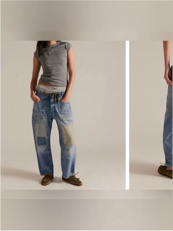 NWT Free People We The Free Moxie Pull-On Barrel Jeans - Truest Blue - 26 - Image 4