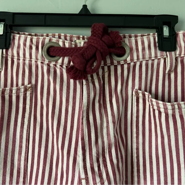 Free People Moxie Railroad Low Slung Barrel Leg Jeans Brick Stripe Size 31 - Image 8