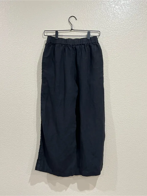 Mate the Label Black 100% Linen Wide Leg Crop Pant Size XS - Image 7