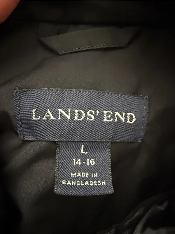 Lands' End Black Brown Diamond Quilted Equestrian English Country Barn Jacket - Image 3