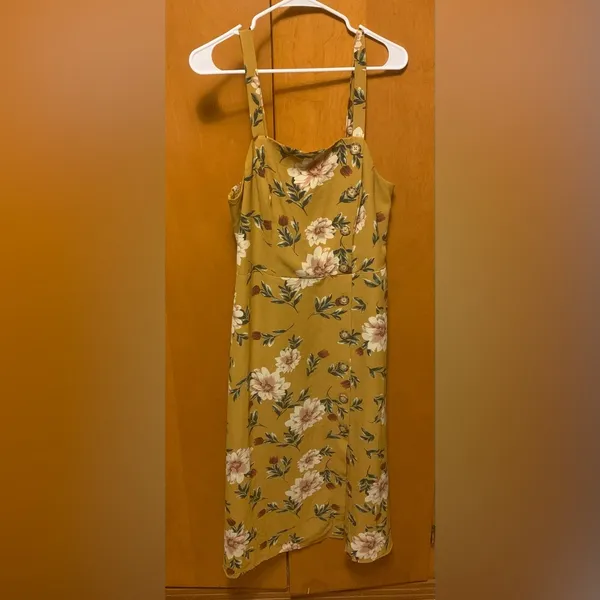 Xhilaration Floral Print Sleeveless Square Neck Side Button Midi Dress - Image 2