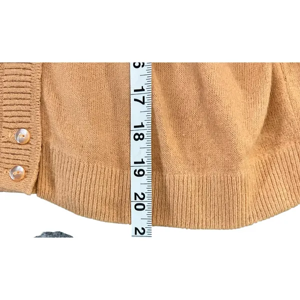 Vintage Cardigan Medium Tan Button Up Soft Knit Classic Preppy Cozy Union‎ Made - Image 10