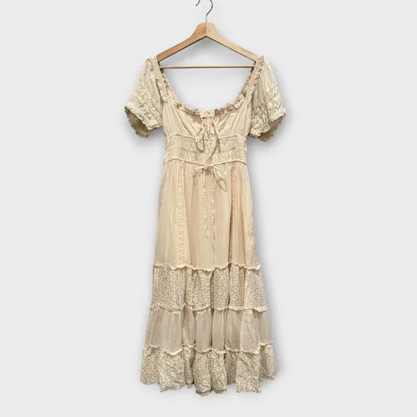 NEW Free People Falling Sun Puff Sleeve Midi Dress Size XS - Image 9