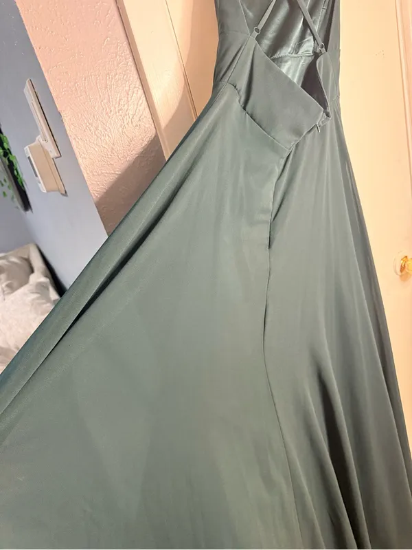 Lulu's Deep Emerald Green Strappy Maxi Dress with Side Slit - Image 6
