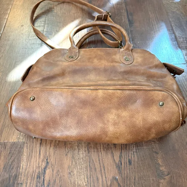 STEVE MADDEN brown top handle purse with detachable crossbody strap - Image 5