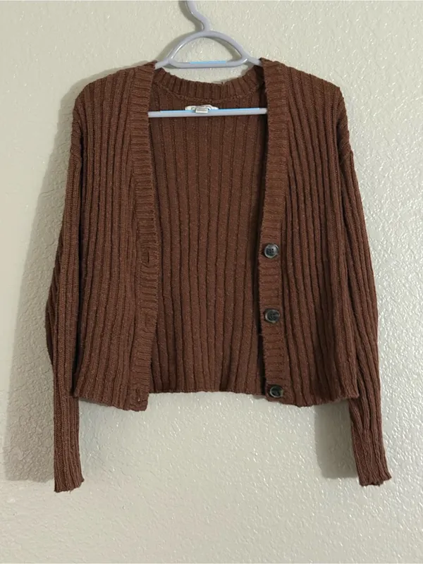American Eagle Cropped Cardigan Sweater XS - Image 4