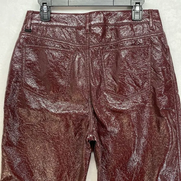 ASOS Jeans Womens 32x32 Oxblood‎ Vinyl Mid Rise 90's Straight Leg - Image 8