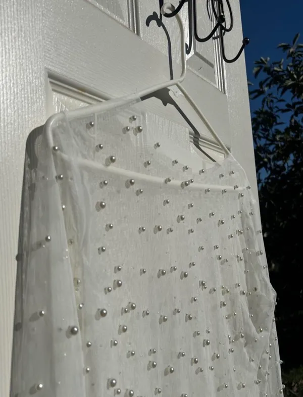 Mesh Pearl Top White Size L - Image 2