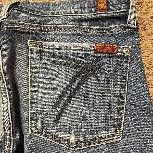 7 for all mankind denim blue jean capris size 29 - Image 3