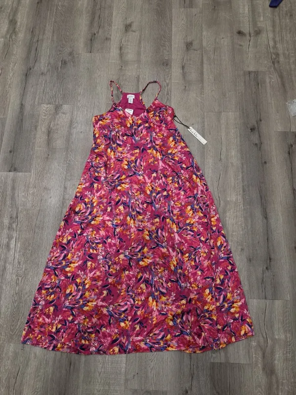 NWT Nicole Miller Women's Floral Maxi Dress Sleeveless Pink Multicolor XL - Image 7