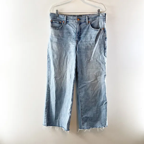 J. Crew Wide-Leg Cropped Jeans in All-Day Stretch Blue 31 / 12 - Image 2