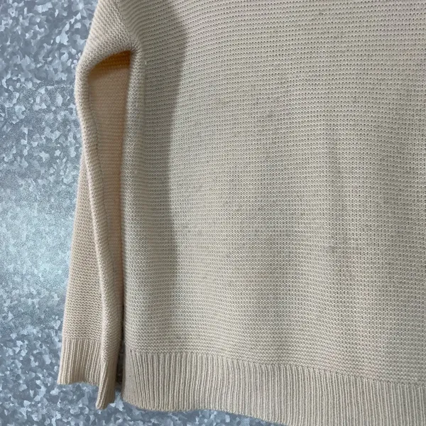 Lulus Women's Light Tan Casual Minimalist Acrylic Sweater - Size XS - Round Neck - Image 3