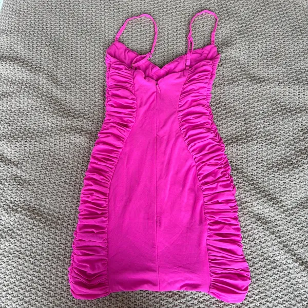 White Fox Pink Ruched Mini Dress - Image 2