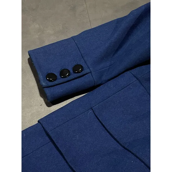 Worthington Royal Blue Double-Breasted‎ Trench Coat Elegant Outerwear D-13 - Image 6