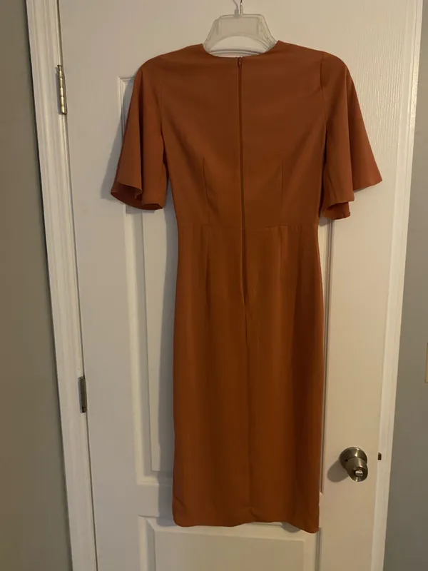ASOS terracotta twist front dress - Image 4