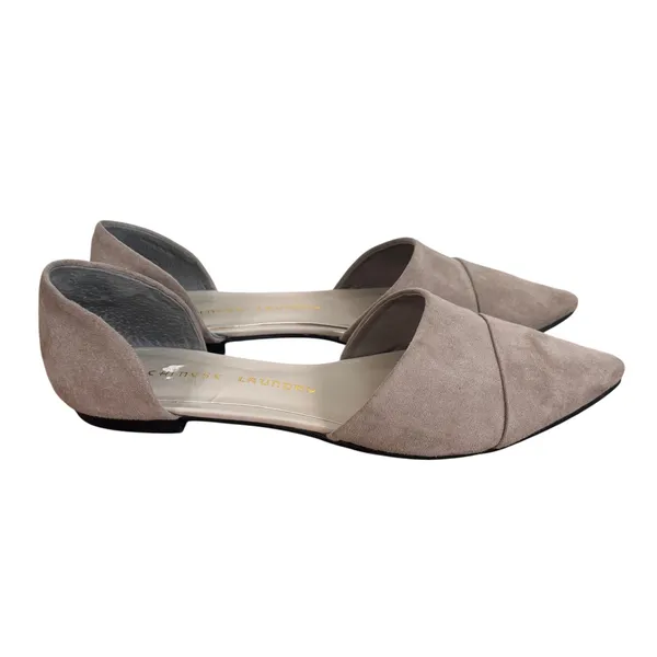 Chinese Laundry Ely Women Taupe Grey Faux Suede Pointed Toe D'Orsay Flats 7.5 38 - Image 5