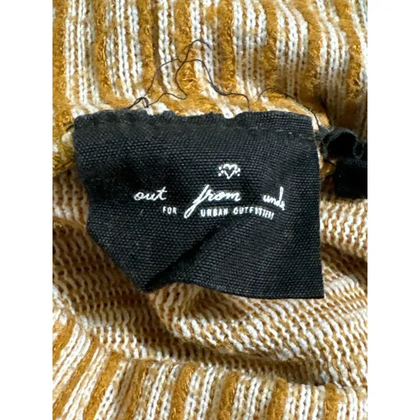 Out From Under Women Rib Sleeve Mock Pullover Stripes Yellow Gold Medium - Image 7