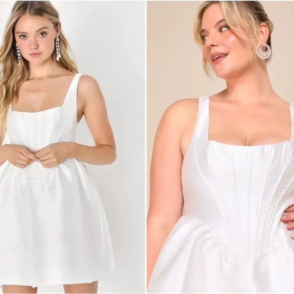 LULUS Bridal Bachelorette Engagement Bridal Shower Sexy Bustier CorsetMini Dress - Image 4
