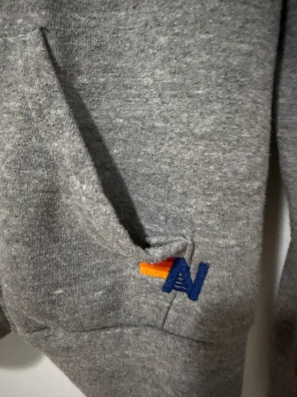 Aviator Nation Hoodie Zip-Up Grey Bolt Light Rainbow - Image 3