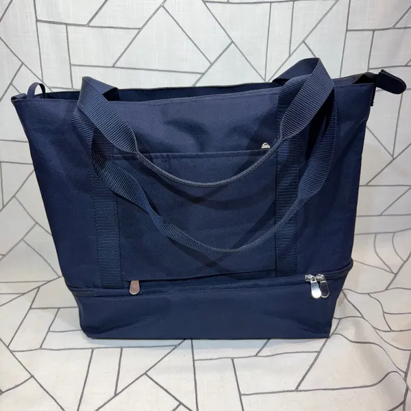 Lo & Sons Catalina Deluxe Tote Navy Blue Canvas Travel Weekend Bag READ - Image 15