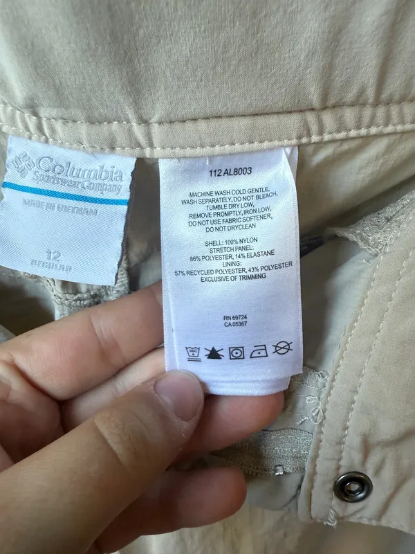 Columbia Women’s Pants Light Tan Omni-Shade Sun Protection Cargo 12 - Image 6