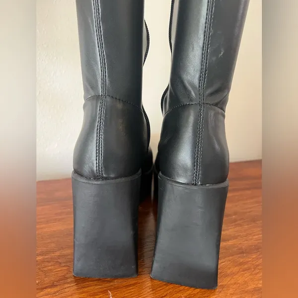 ALDO Maritza Black Platform Knee High Boots Bratz 10 - Image 4