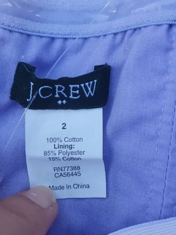 J. Crew Purple Crinkle Pattern Strapless Dress with Pockets - Image 5