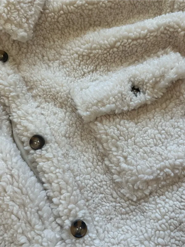 Le Lis Ivory Sherpa Button Down Boho Western Shacket - Image 4