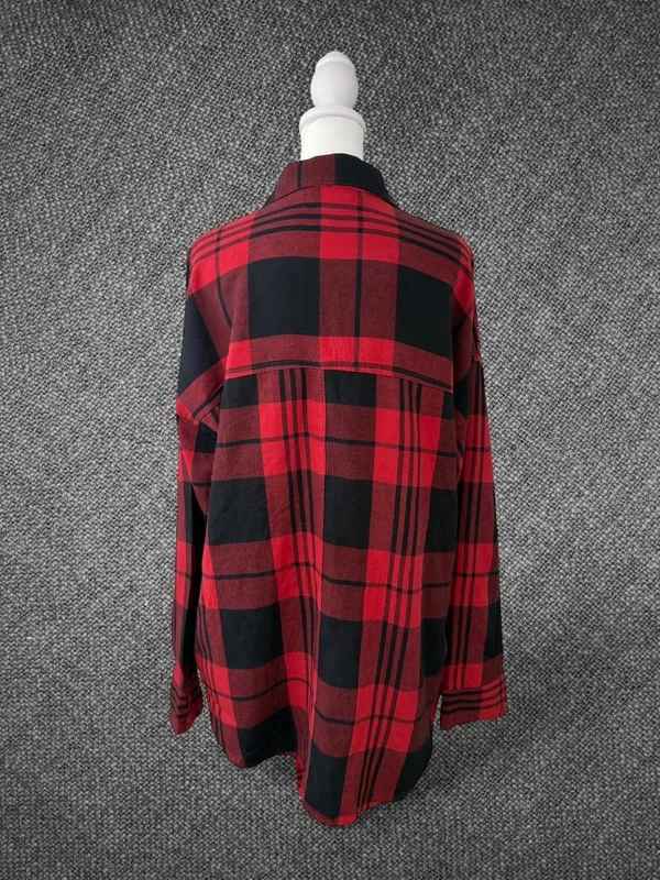 Classic Red & Black Plaid Button-Up Shirt - Image 8
