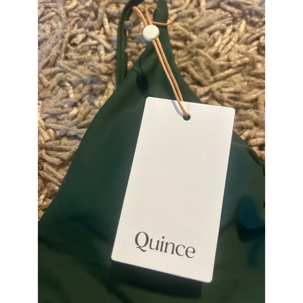 QUINCE Italian V-Neck Bikini Top SUSTAINABLE Swimsuit NWT Palm Green Sz Small S - Image 4