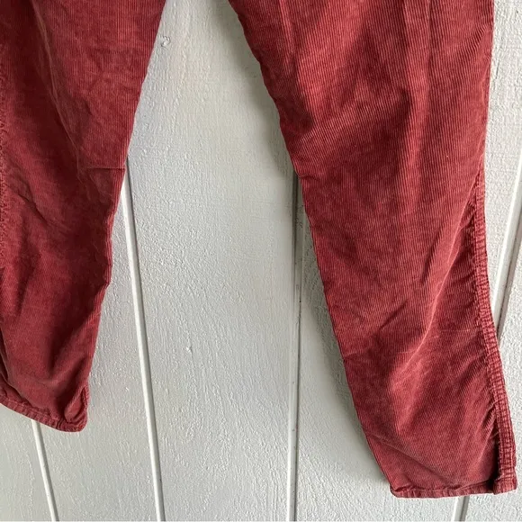 BA&SH Corduroy Maroon‎ Pants Sally Boyfriend Tapered Leg Size 26 - Image 9