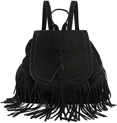 Black Leather Fringe Purse - Image 2