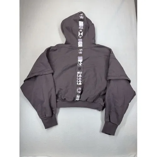 Free People Movement Snow Flow Hoodie Logo Geo Stripe Driftwood Combo XS NWT - Image 3