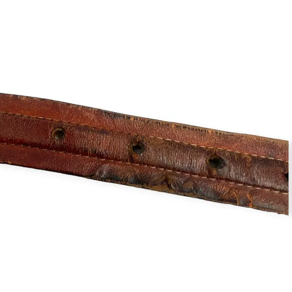 Vintage Jordache Leather Solid Brass Buckle Belt 34"/ 1.5" Unisex Men Women - Image 5