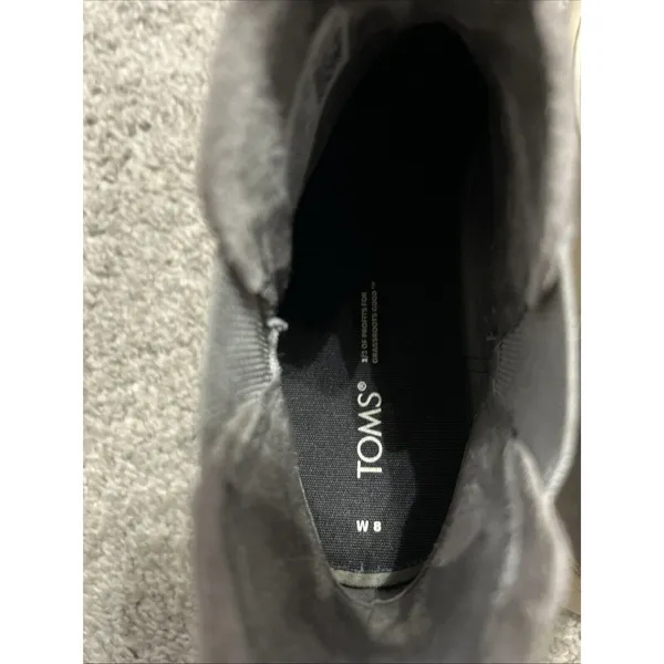 Women'S Toms Grey Alpargata Mallow Chelsea Leather Upper Bootie‎ Size 8 - Image 4