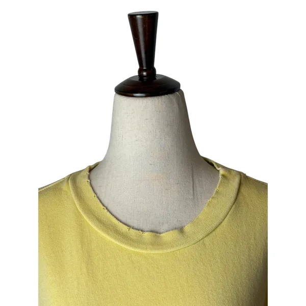 n:PHILANTHROPY Reeves‎ Sweatshirt Women Small Yellow Crop Distressed Streetwear - Image 4