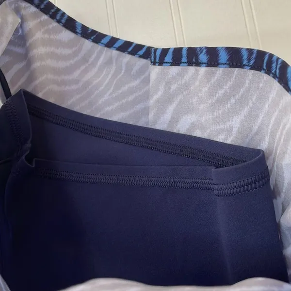 AERIE Offline by Aerie Zebra Print Lined Running Activewear Shorts Blue Size L - Image 9